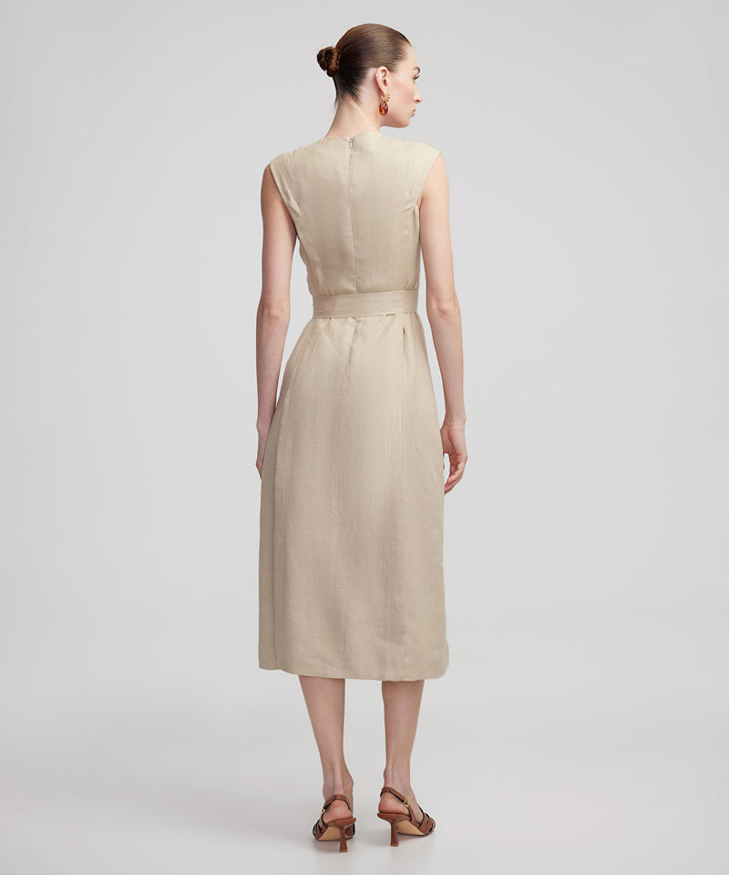 Ipekyol Double Breasted Linen Dress Natural
