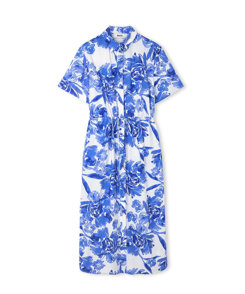 Ipekyol Floral Poplin Dress Blue