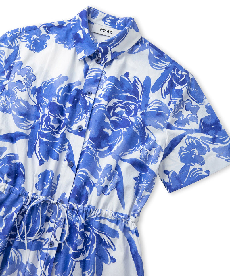 Ipekyol Floral Poplin Dress Blue