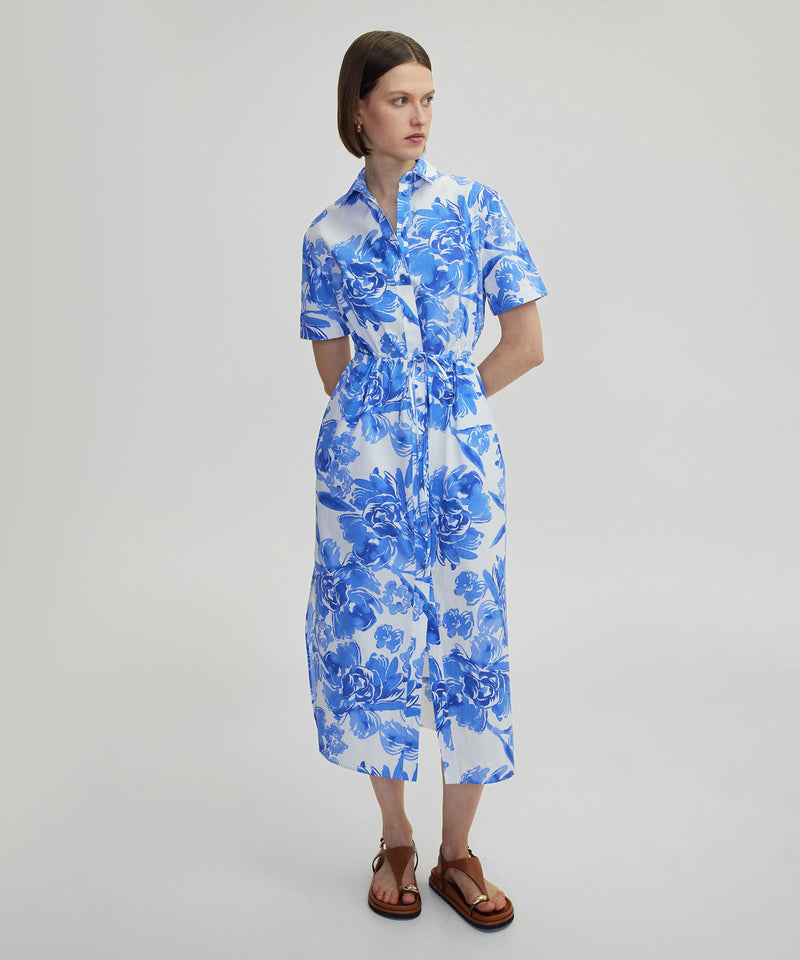 Ipekyol Floral Poplin Dress Blue