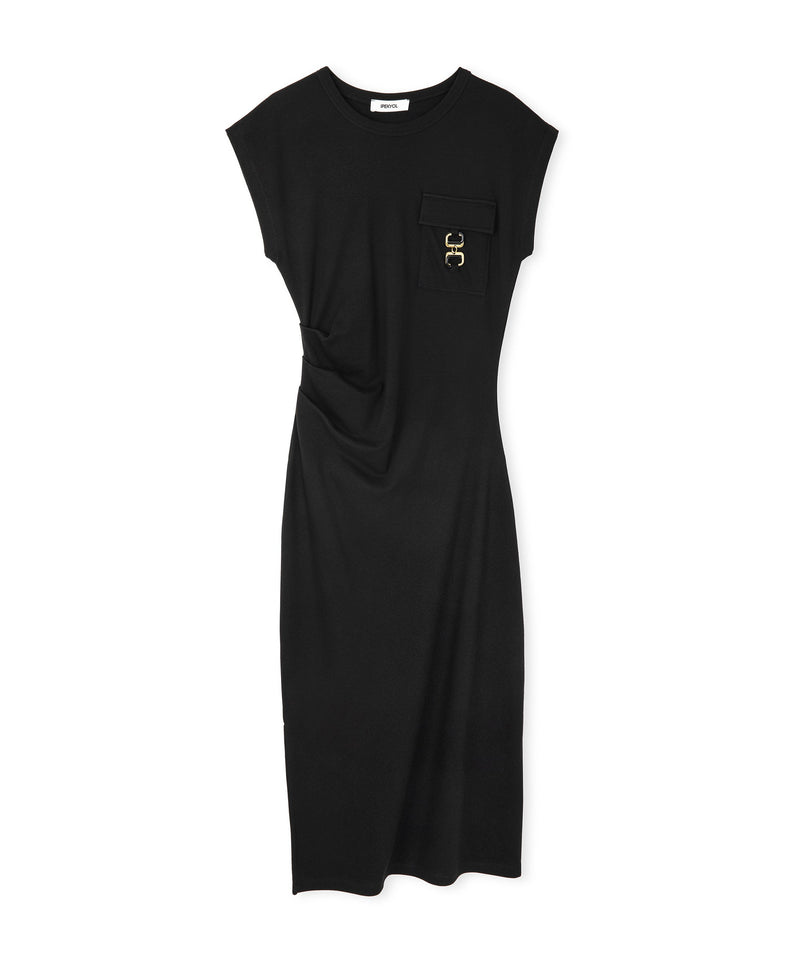 Ipekyol Metallic Accessory Midi Dress Black