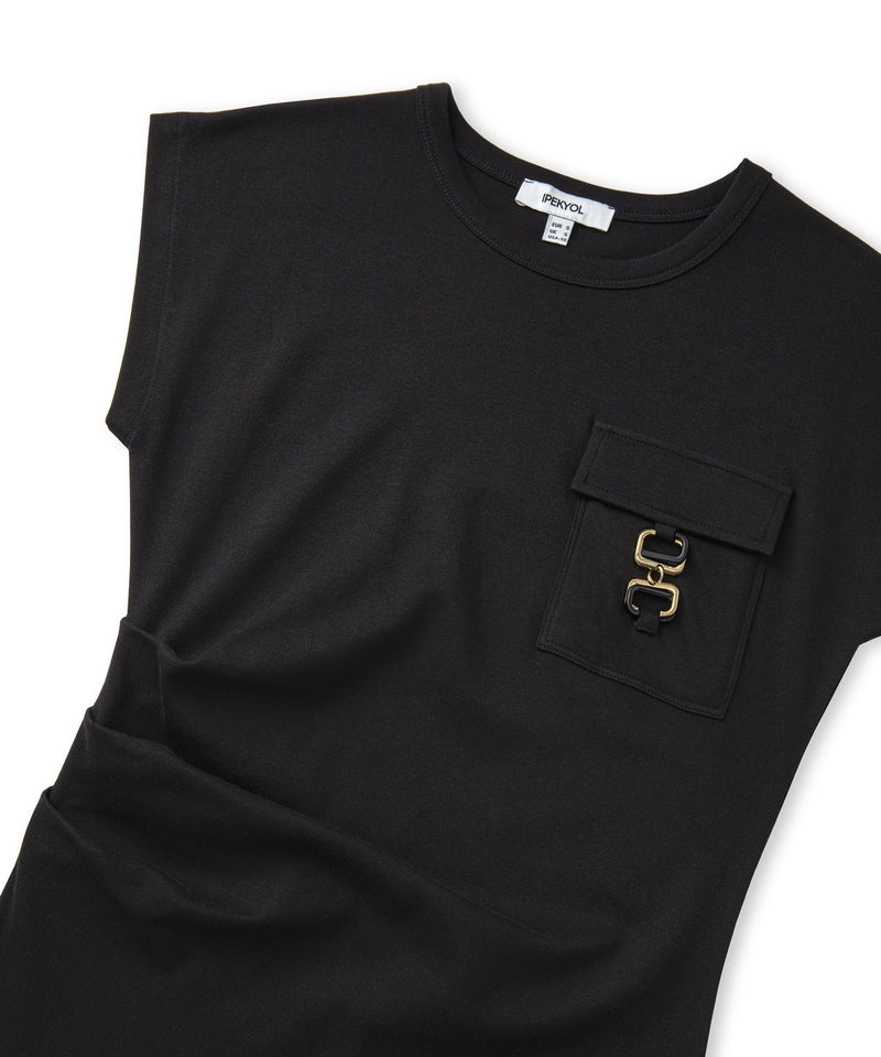 Ipekyol Metallic Accessory Midi Dress Black