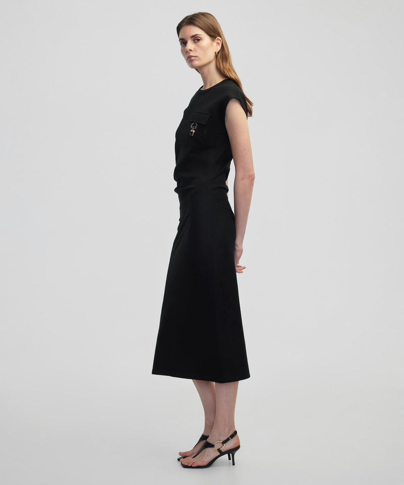 Ipekyol Metallic Accessory Midi Dress Black