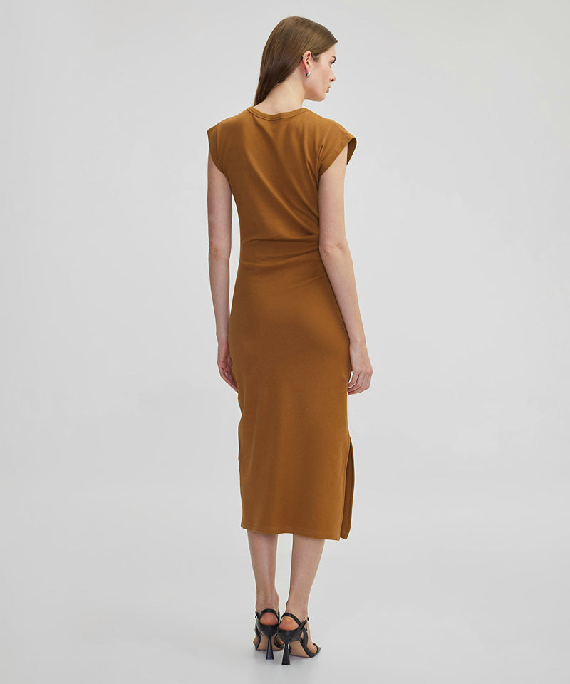 Ipekyol Metallic Accessory Midi Dress Tobac