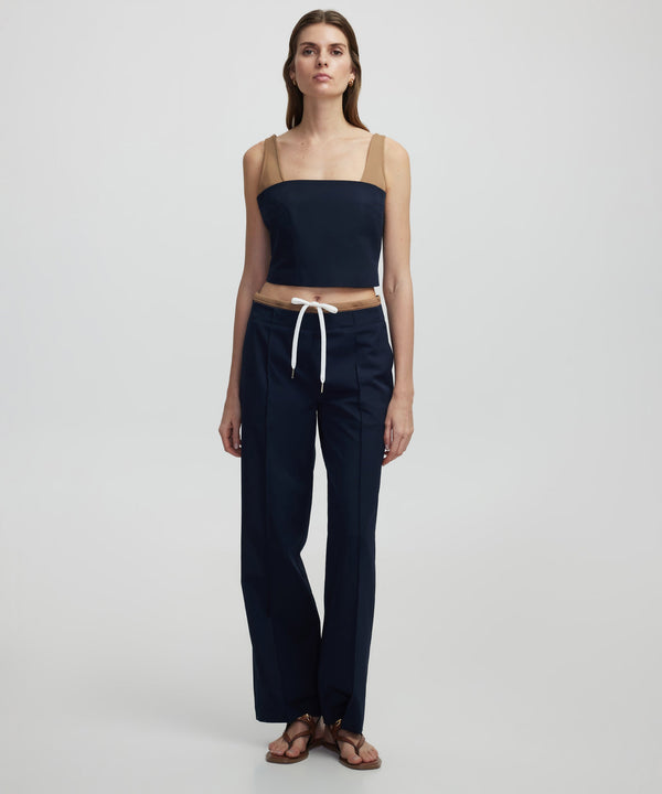 Ipekyol Contrast Waist Trousers Navy