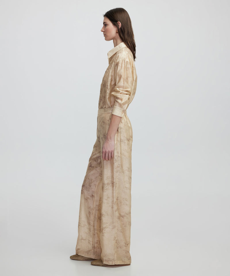 Ipekyol Embroidered And Jacquard Trousers Natural