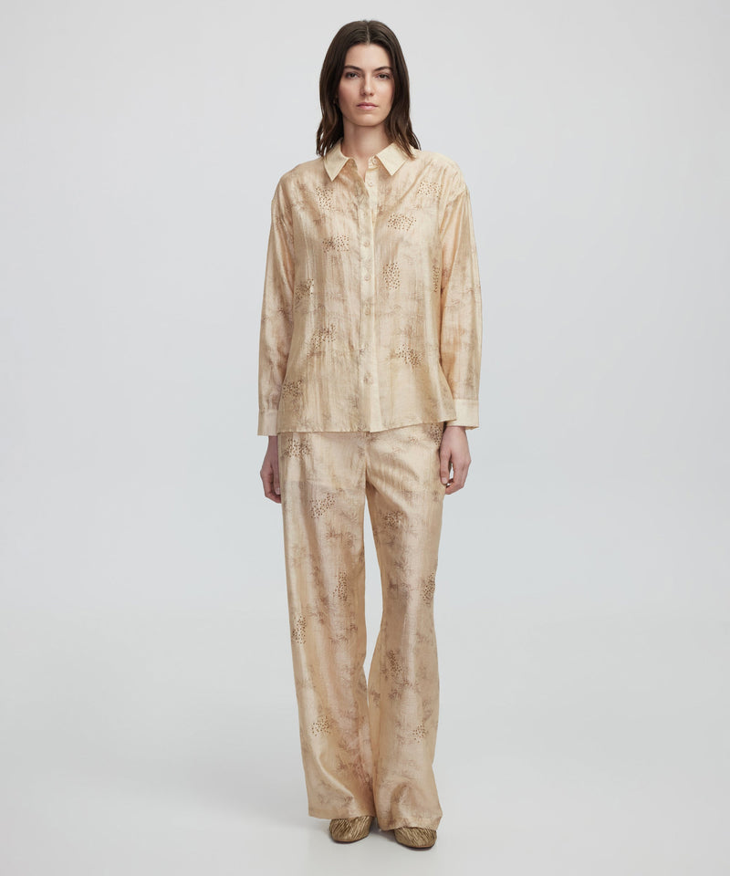 Ipekyol Embroidered And Jacquard Trousers Natural