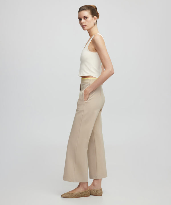 Ipekyol Contrast Waist Culottes Fit Trousers Ecru