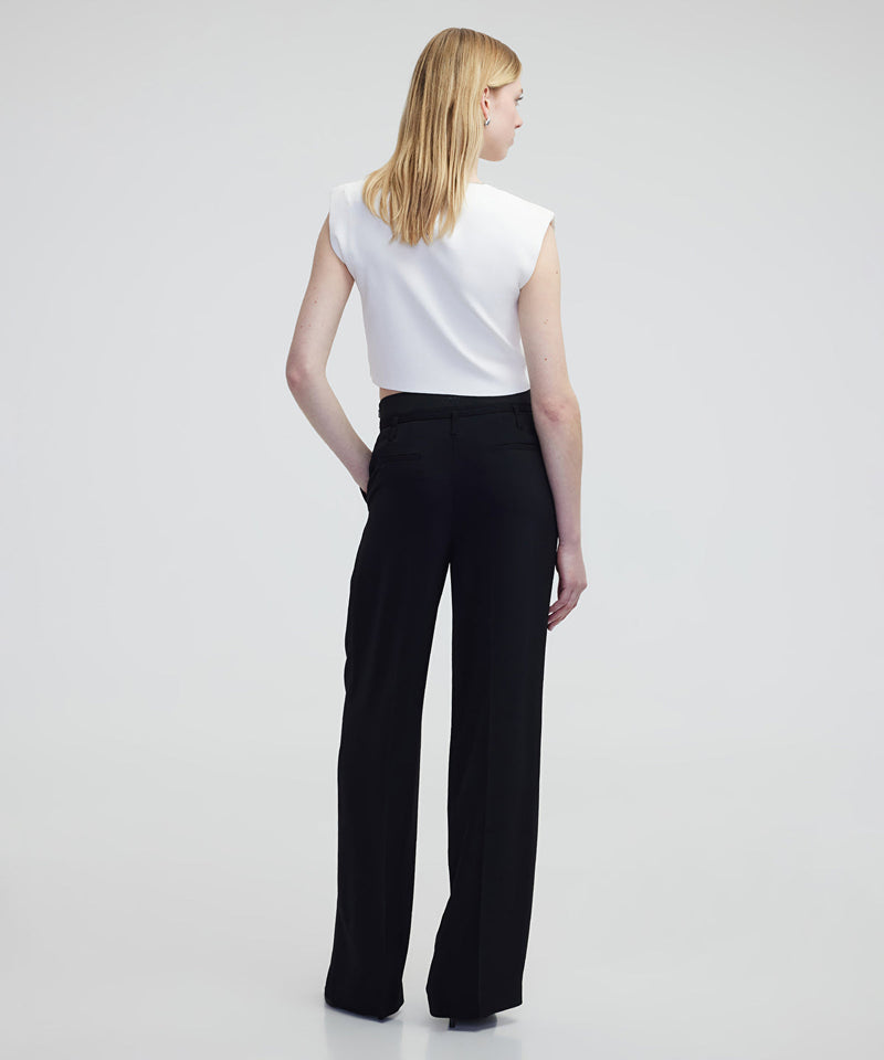 Ipekyol Minimal Metal Buckle Trousers Black