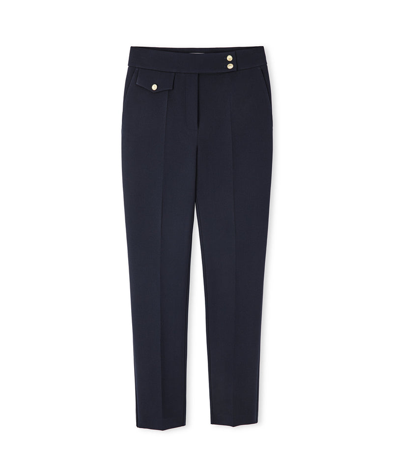 Ipekyol Trousers With Metal Button Accessories Navy