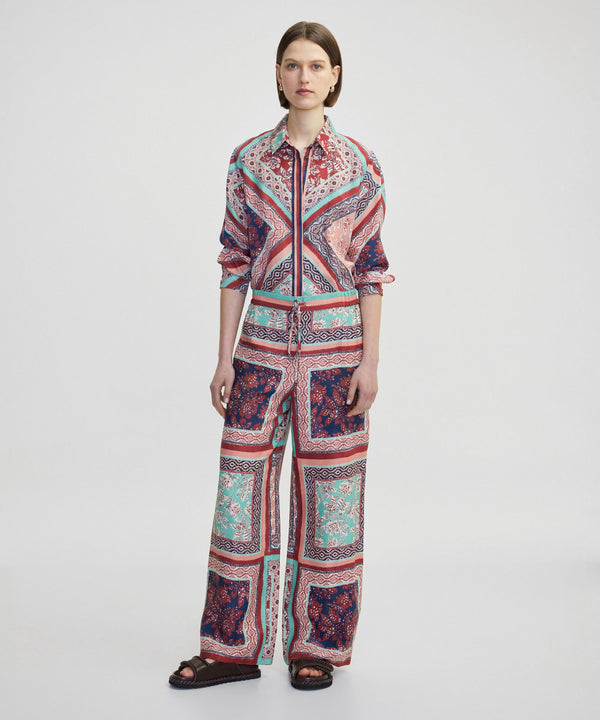 Ipekyol Patterned Drawstring Trousers Brown