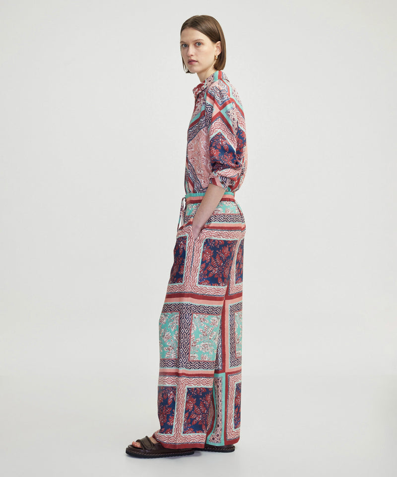 Ipekyol Patterned Drawstring Trousers Brown