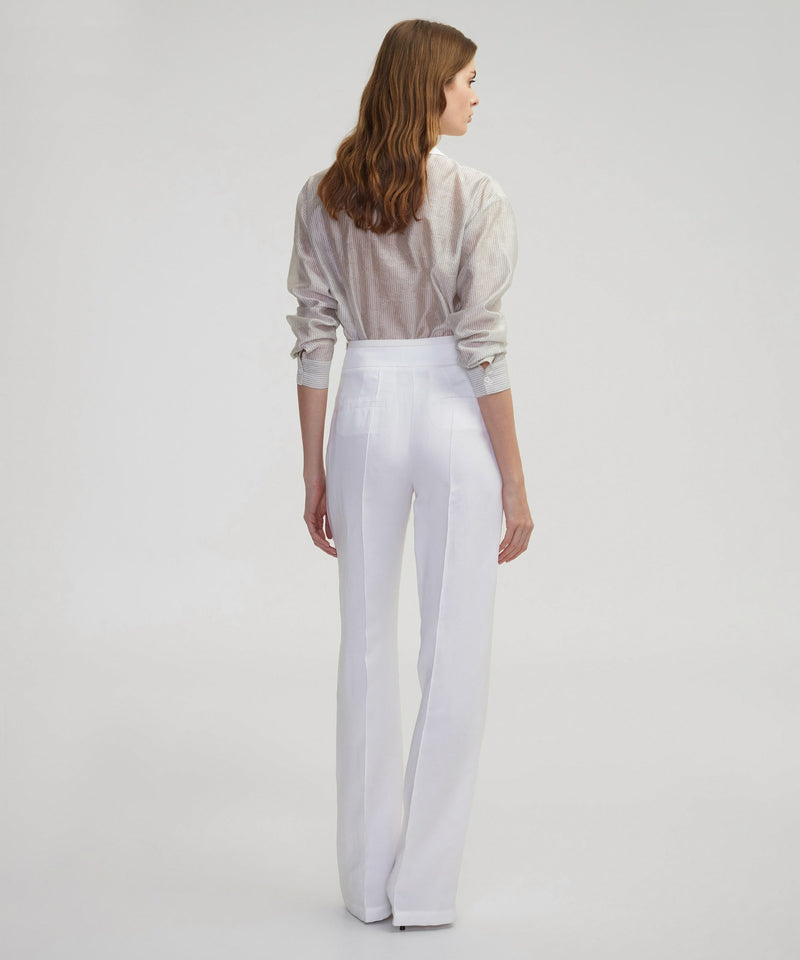 Ipekyol Double Metal Buckle Wide Leg Fit Trousers White
