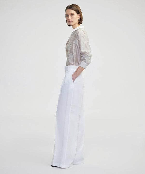 Ipekyol Wide Leg Fit Pocketed Trousers White