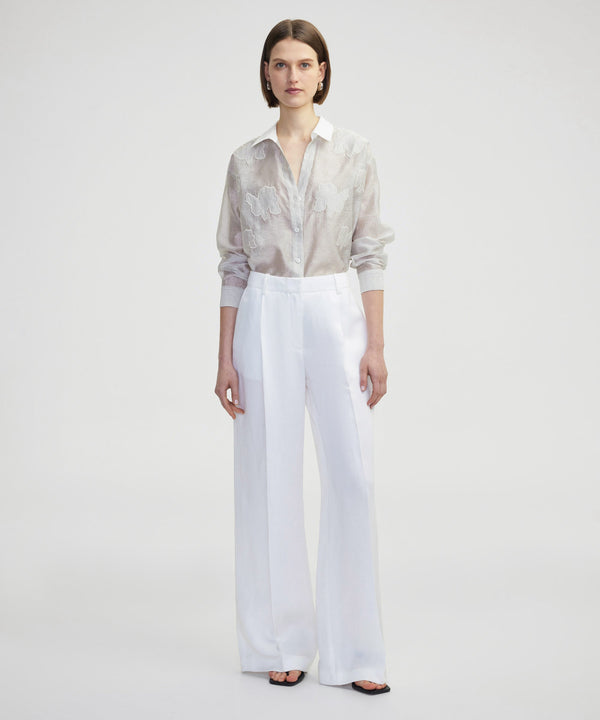 Ipekyol Wide Leg Fit Pocketed Trousers White