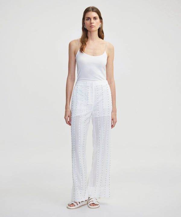 Ipekyol Strass Stone Printed Trousers Off White