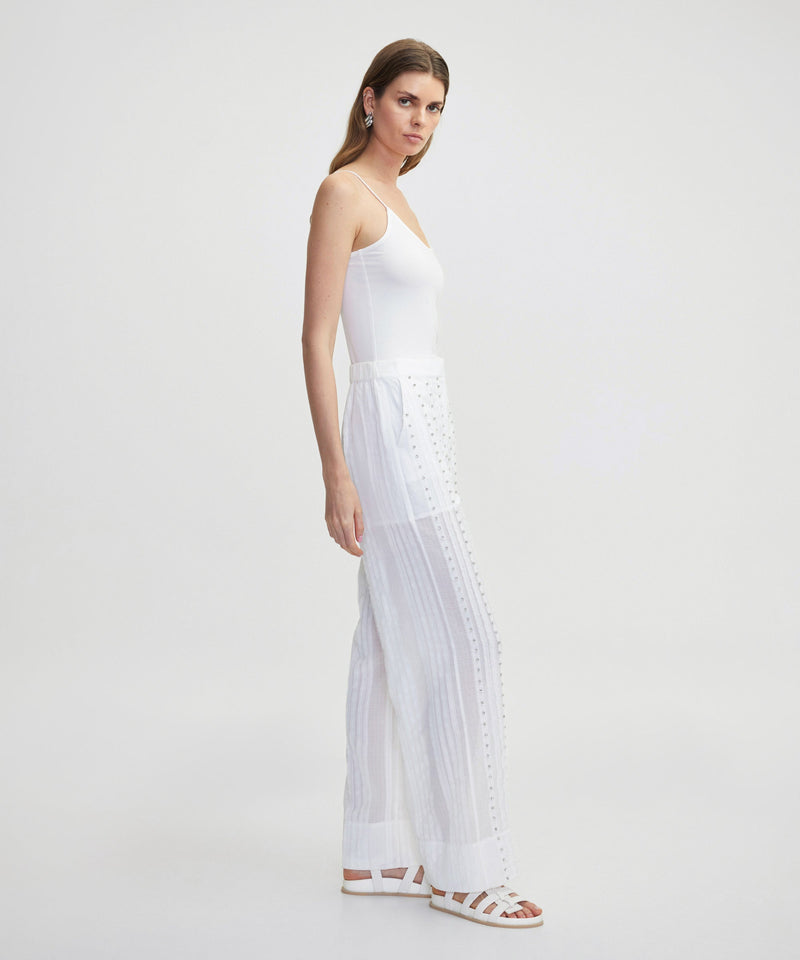 Ipekyol Strass Stone Printed Trousers Off White