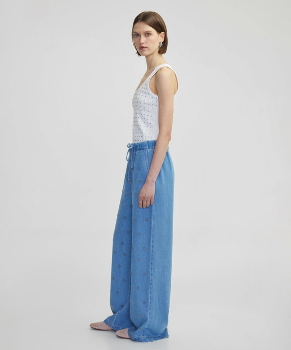 Ipekyol Hotfix Printed Denim Trousers Blue