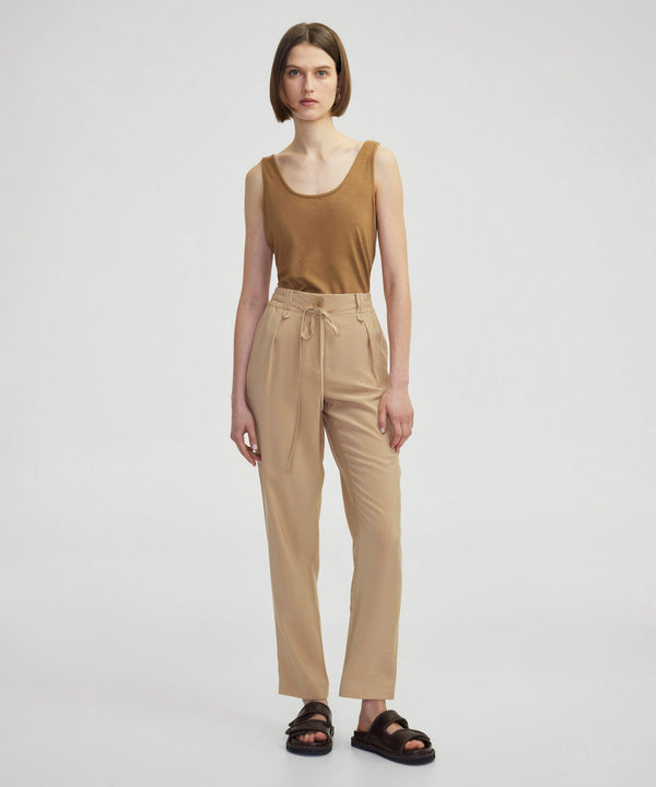 Ipekyol Elastic Waist Carrot Fit Trousers Natural