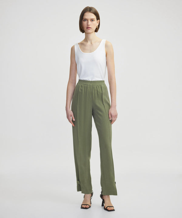 Ipekyol Elastic Waist Trousers With Buttons Khaki