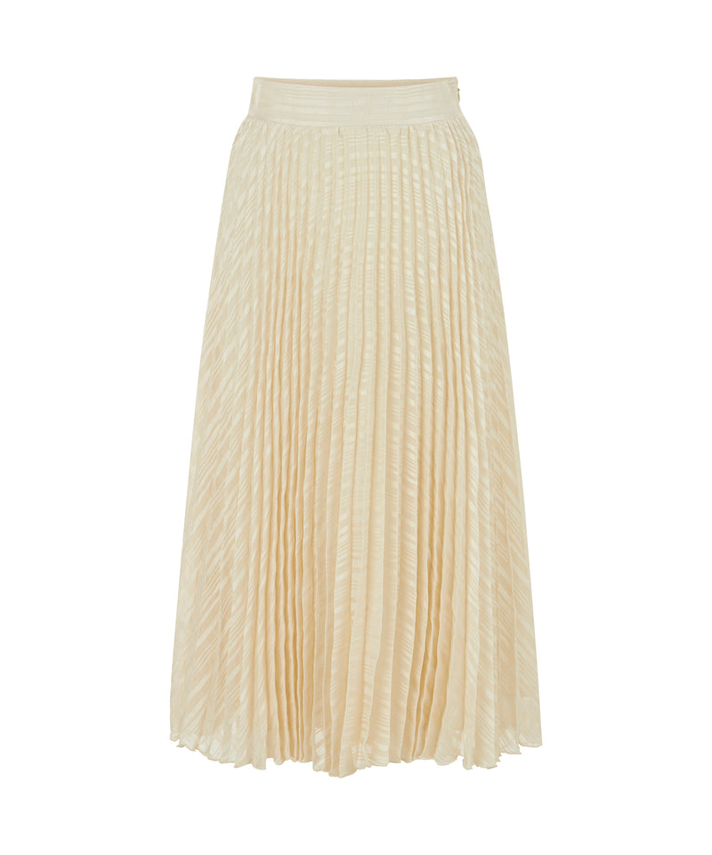 Ipekyol Patterned Pleated Skirt Ecru