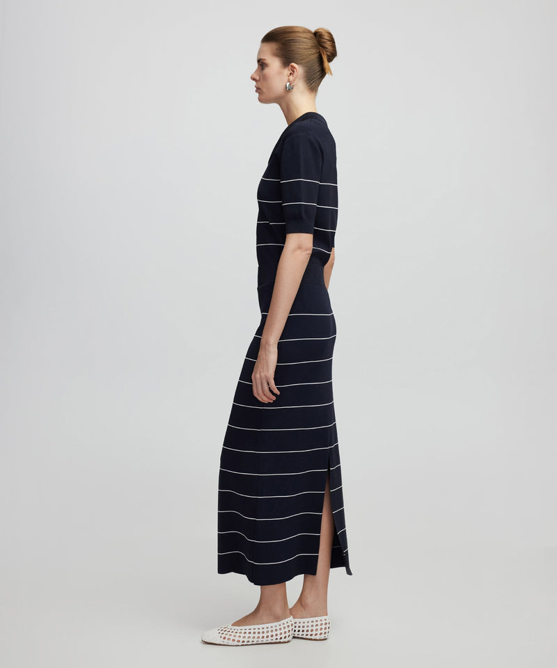 Ipekyol Striped Knit Skirt Navy