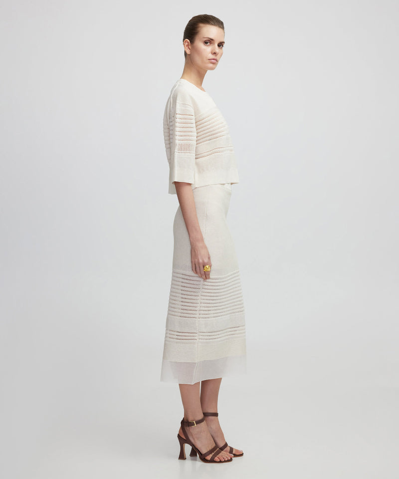 Ipekyol Detailed Hem Knitted Skirt Off White