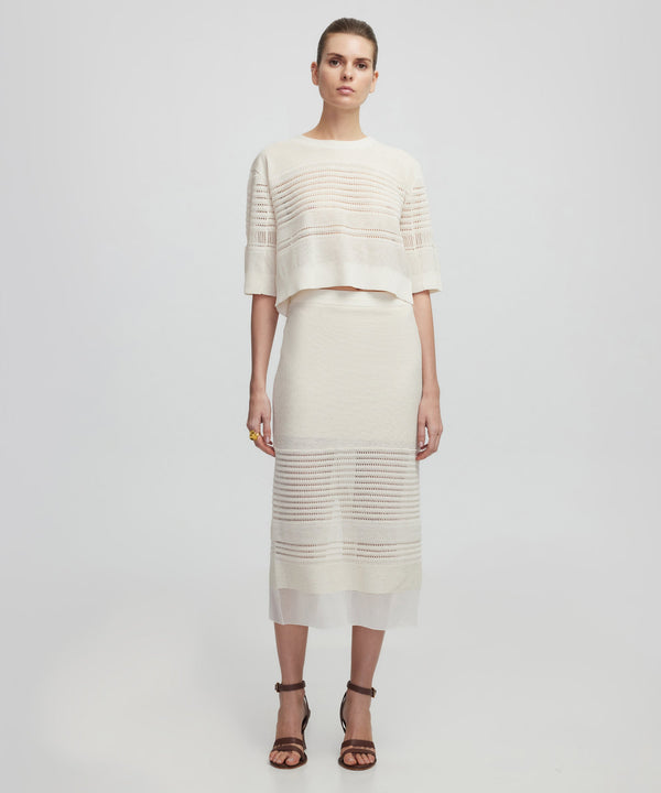 Ipekyol Detailed Hem Knitted Skirt Off White