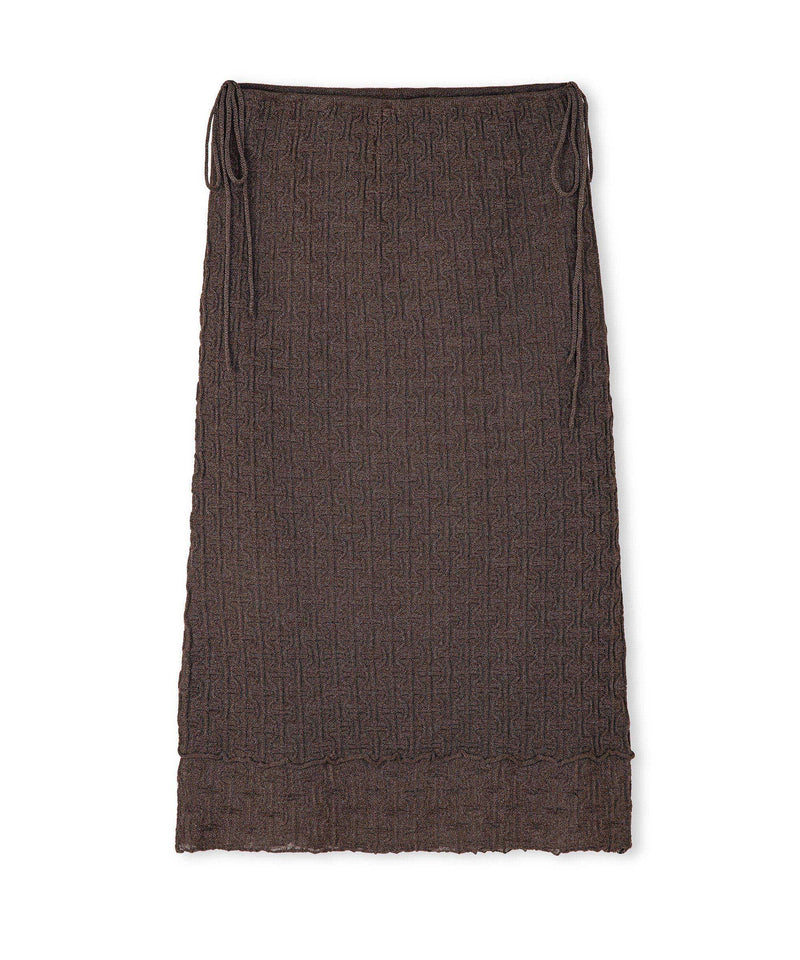 Ipekyol Lurex Yarn Knit Skirt Brown