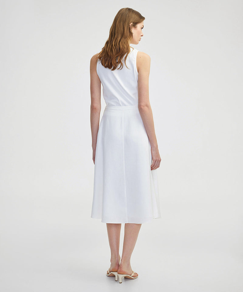 Ipekyol Floral Patterned Midi Skirt Ecru