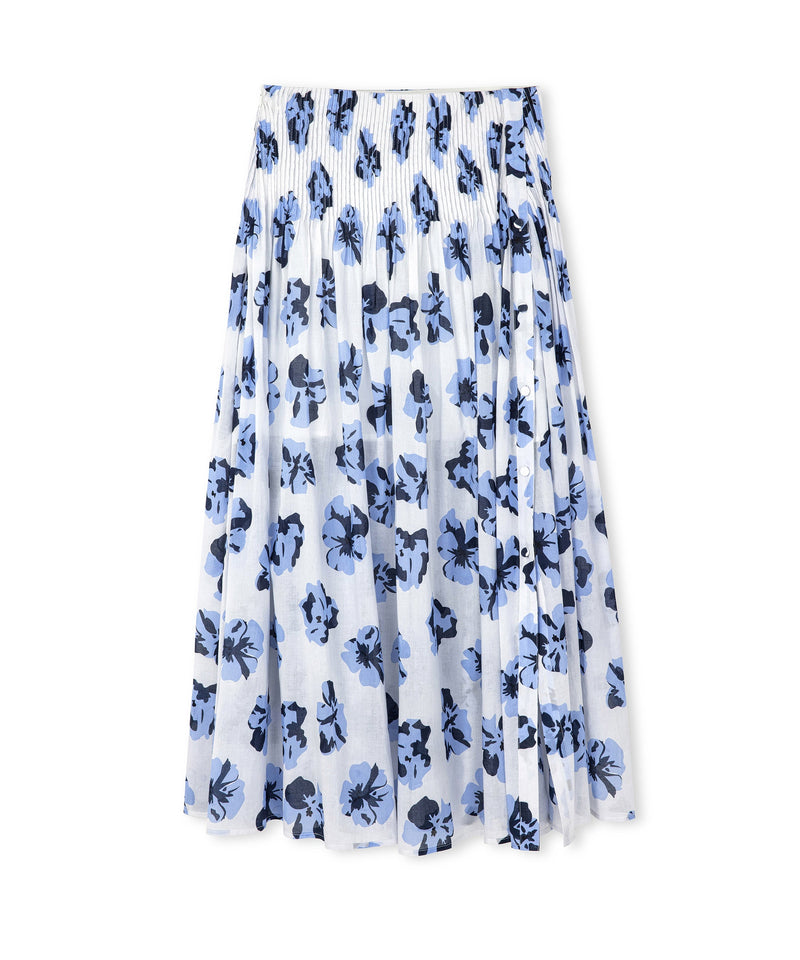 Ipekyol Floral Pattern Buttoned Skirt White