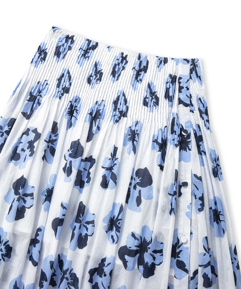 Ipekyol Floral Pattern Buttoned Skirt White