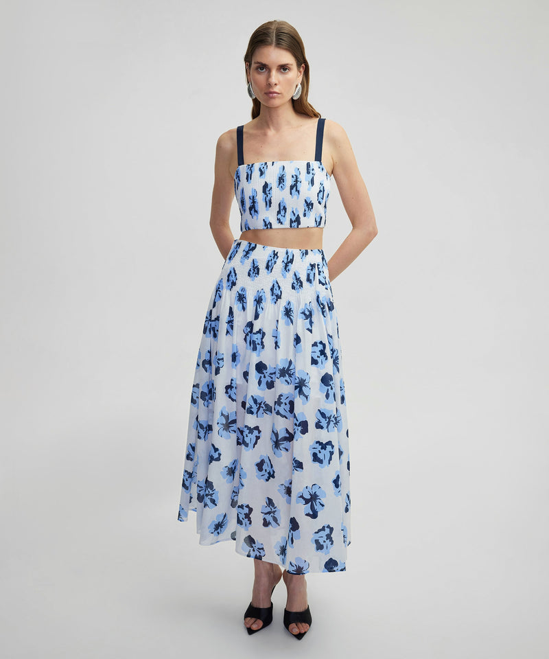 Ipekyol Floral Pattern Buttoned Skirt White