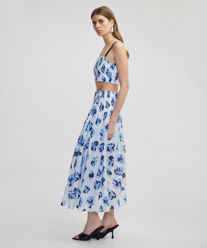 Ipekyol Floral Pattern Buttoned Skirt White