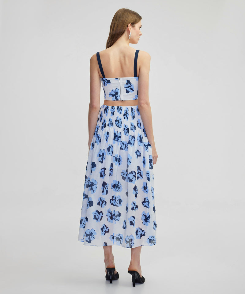 Ipekyol Floral Pattern Buttoned Skirt White