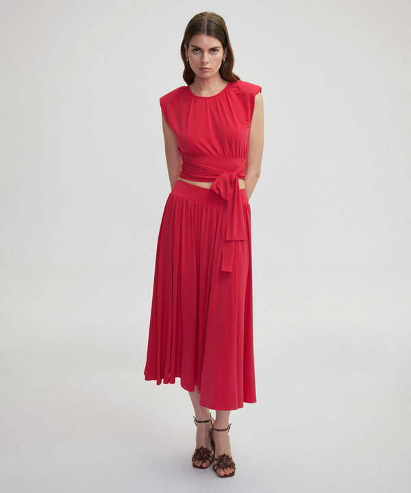 Ipekyol Jersey Midi Skirt Cherry