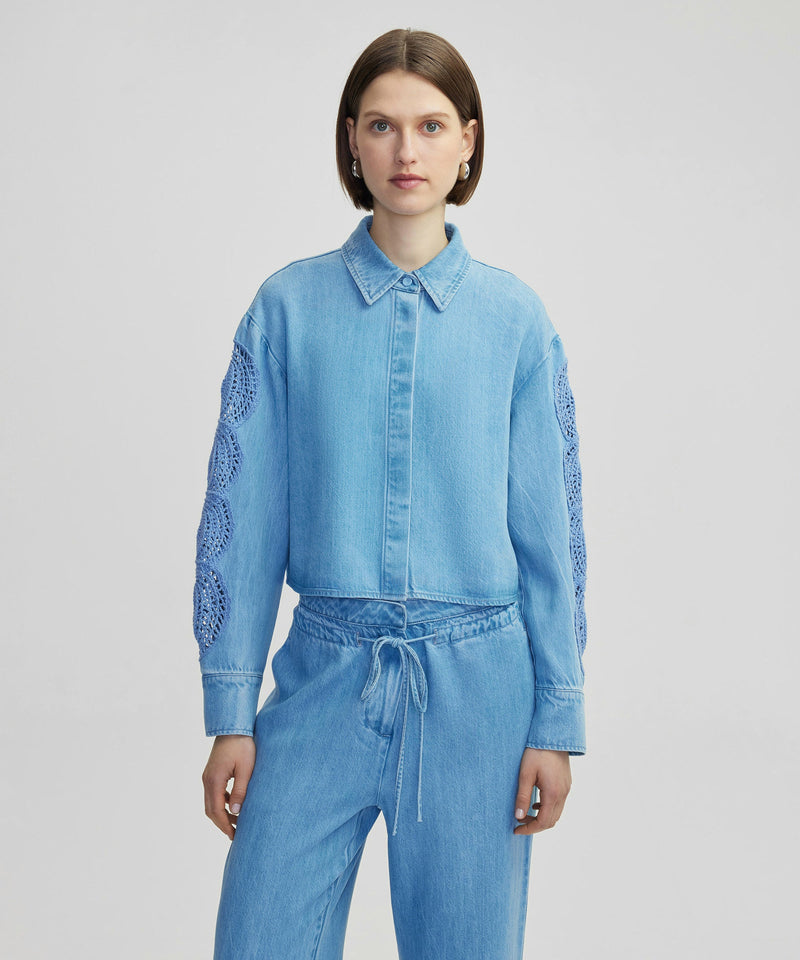 Ipekyol Denim Jacket With Appliques Light Indigo