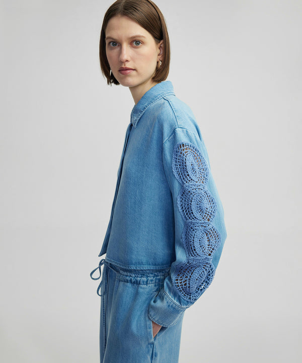 Ipekyol Denim Jacket With Appliques Light Indigo