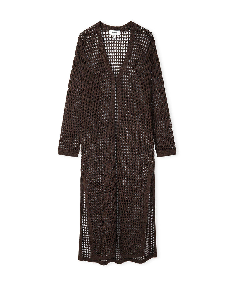 Ipekyol Openwork Knitted Jacket Brown