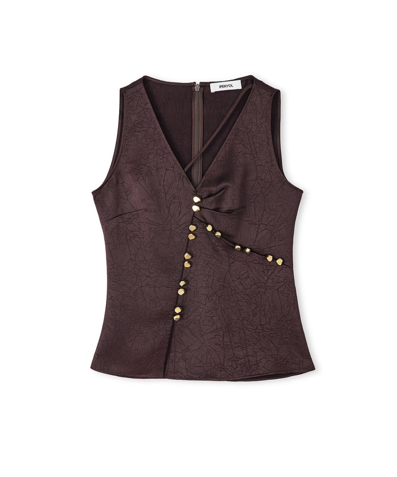 Ipekyol Metal Button Blouse Brown