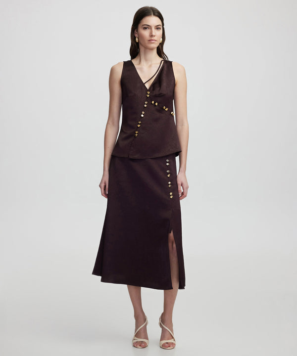 Ipekyol Metal Button Blouse Brown