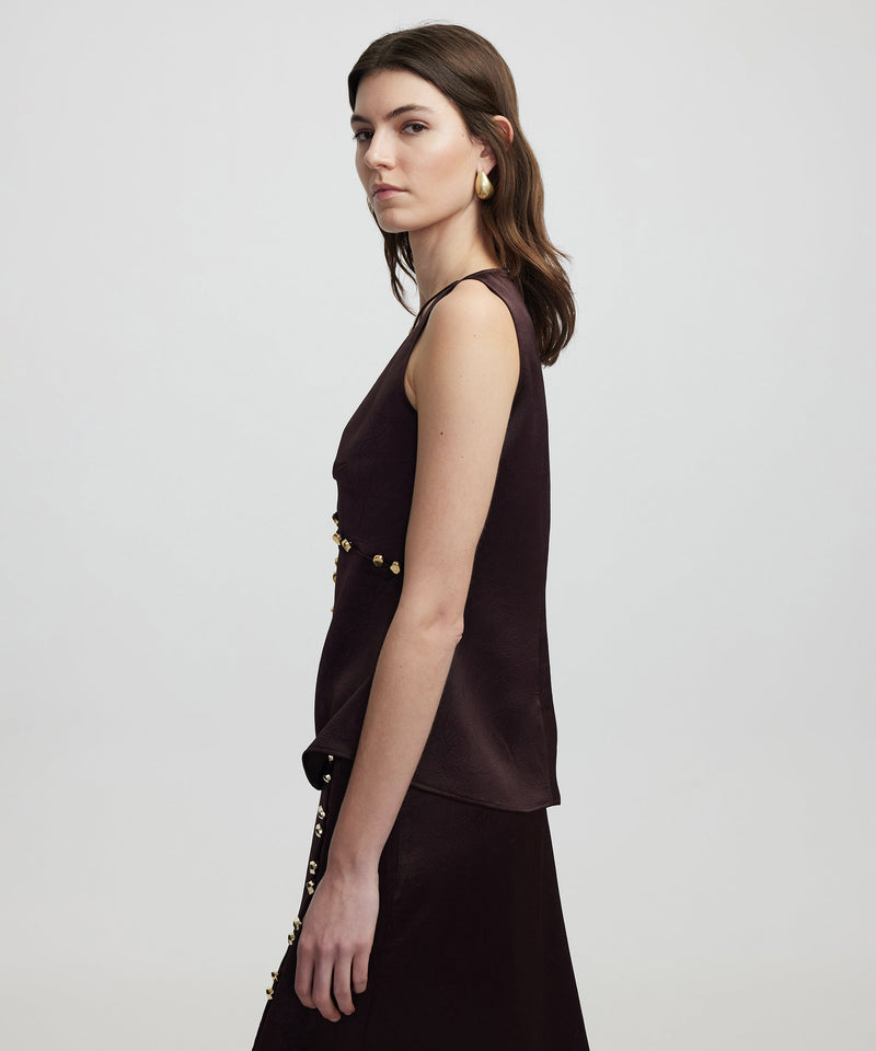 Ipekyol Metal Button Blouse Brown