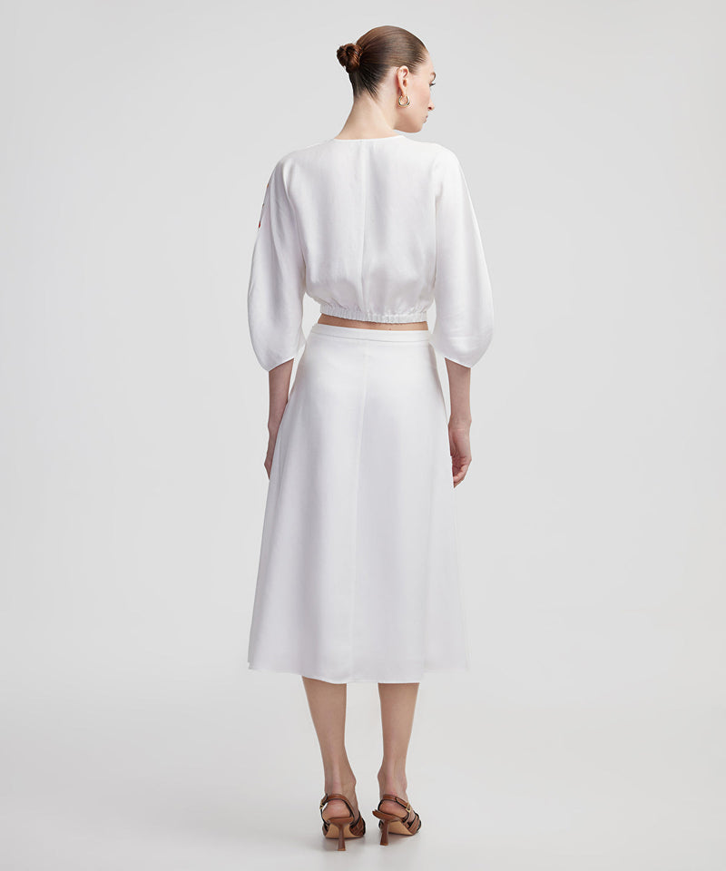 Ipekyol Floral Patterned Twist Blouse Ecru