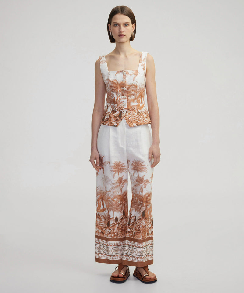 Ipekyol Patterned Linen Vest Ecru