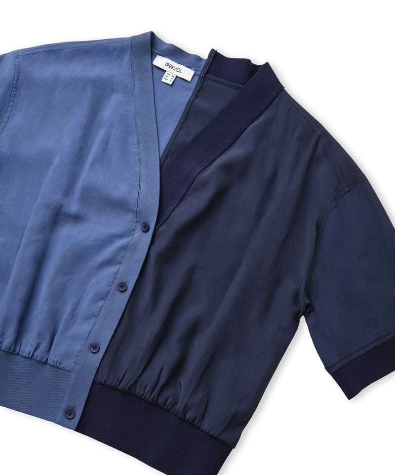 Ipekyol Color Block V-Neck Blouse Navy