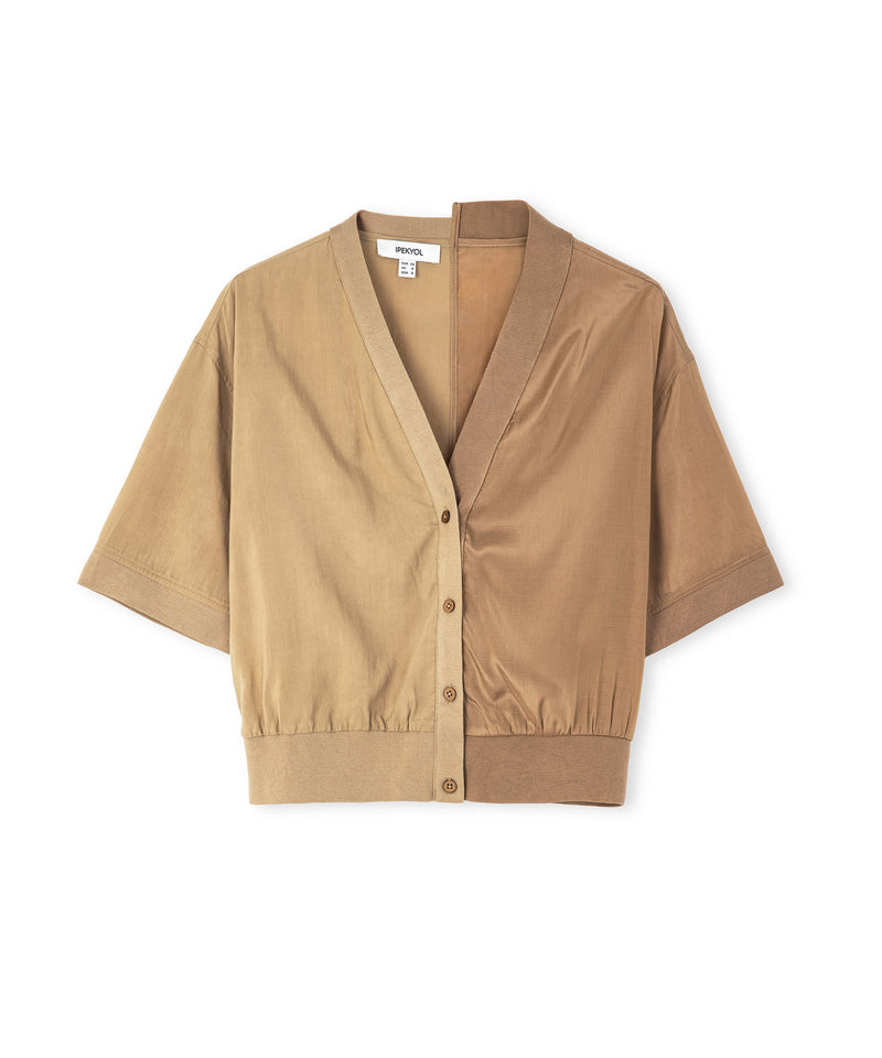 Ipekyol Color Block V-Neck Blouse Natural