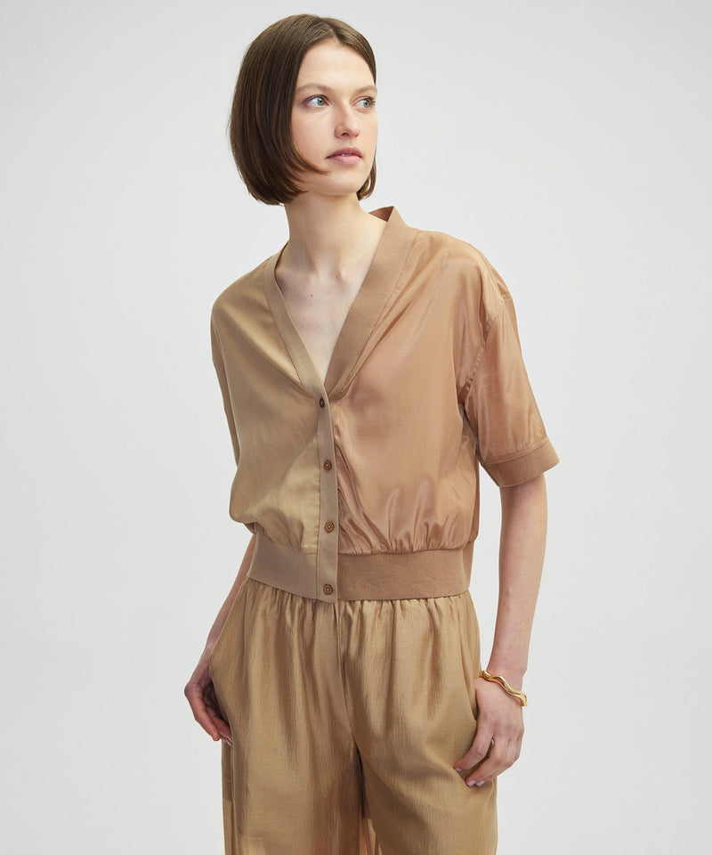 Ipekyol Color Block V-Neck Blouse Natural