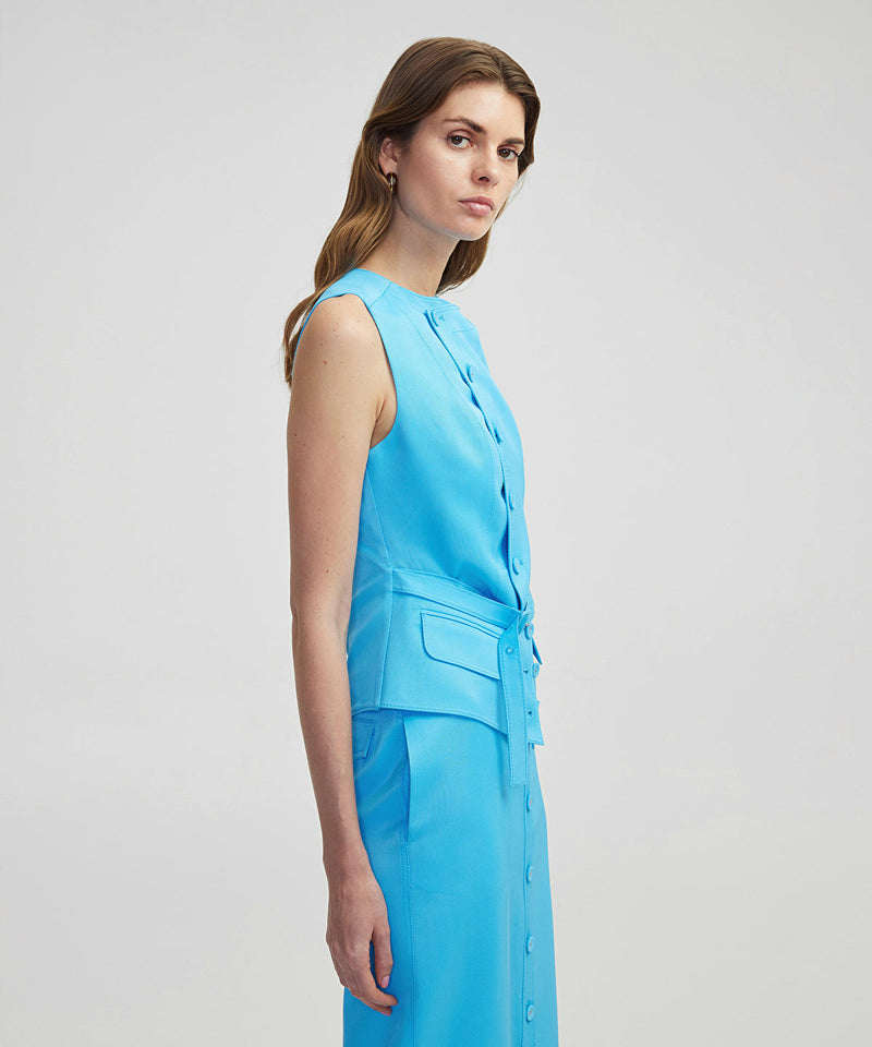 Ipekyol Double Belt Effect Vest Blue