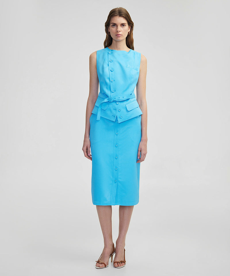 Ipekyol Double Belt Effect Vest Blue