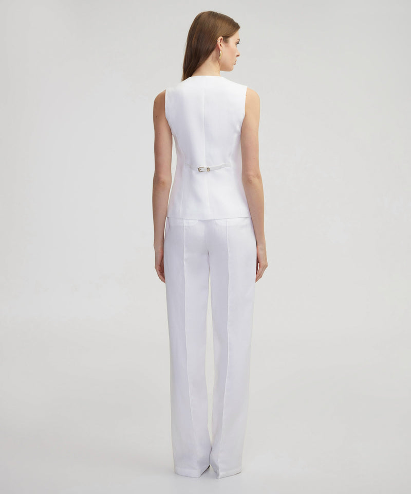 Ipekyol Button Closure Vest With Fleece Pockets White